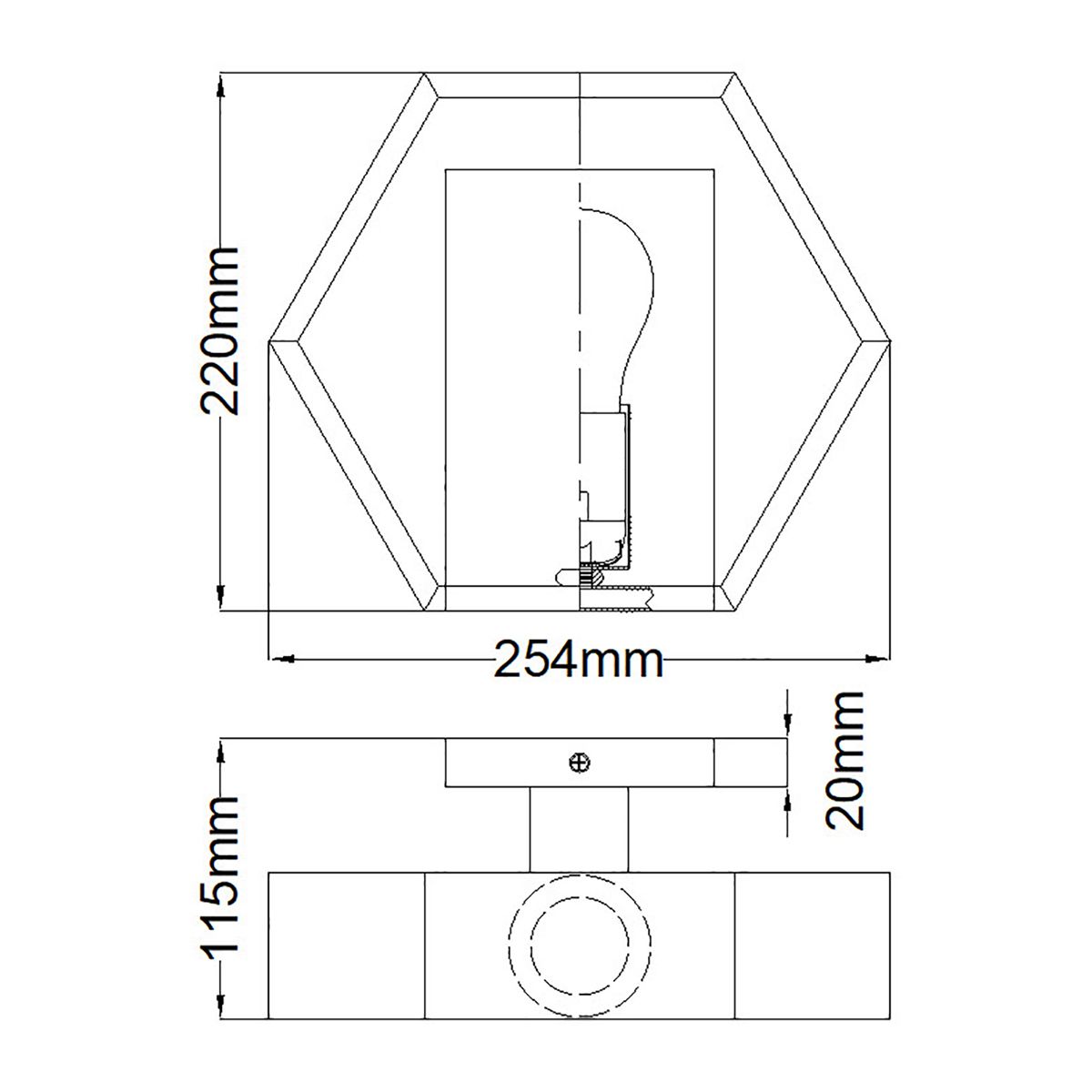 Quoizel Bismarck 1 Light Black Wall Light