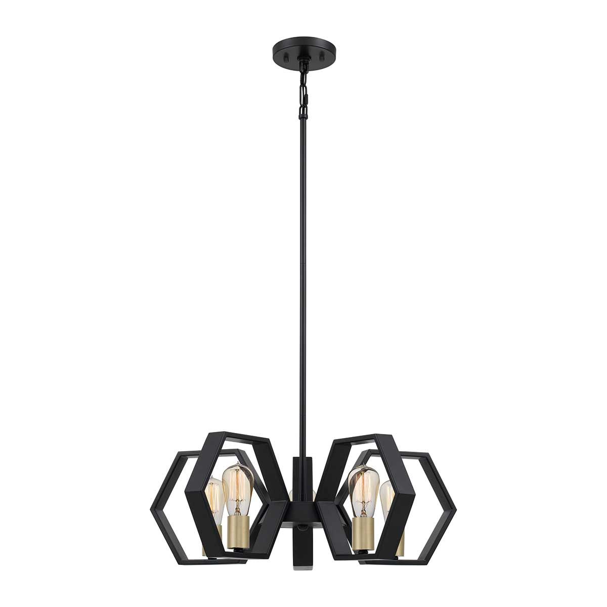 Bismarck Black 5 Light Chandelier By Quoizel Lighting QZ-BISMARCK5-EK