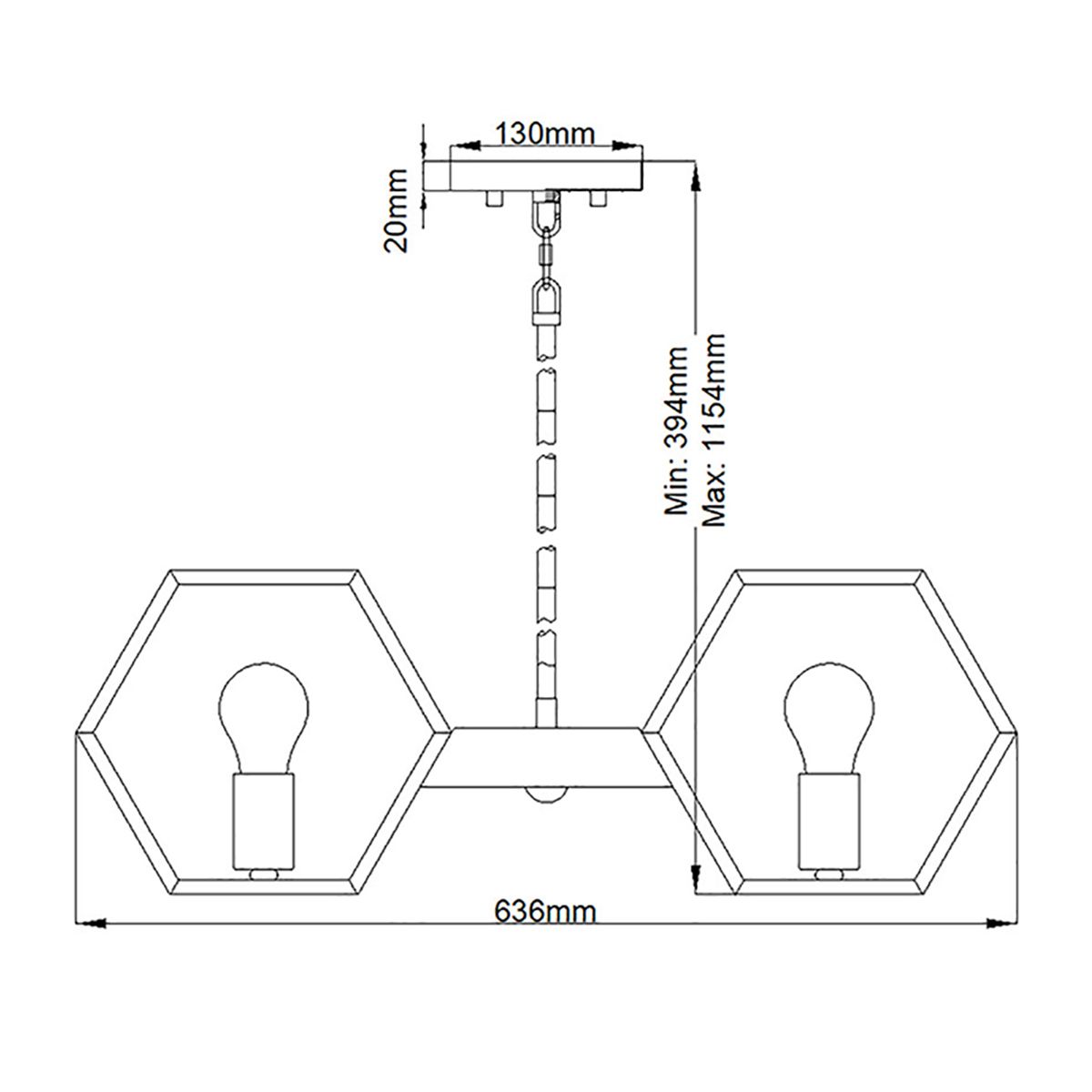 Bismarck Black 5 Light Chandelier