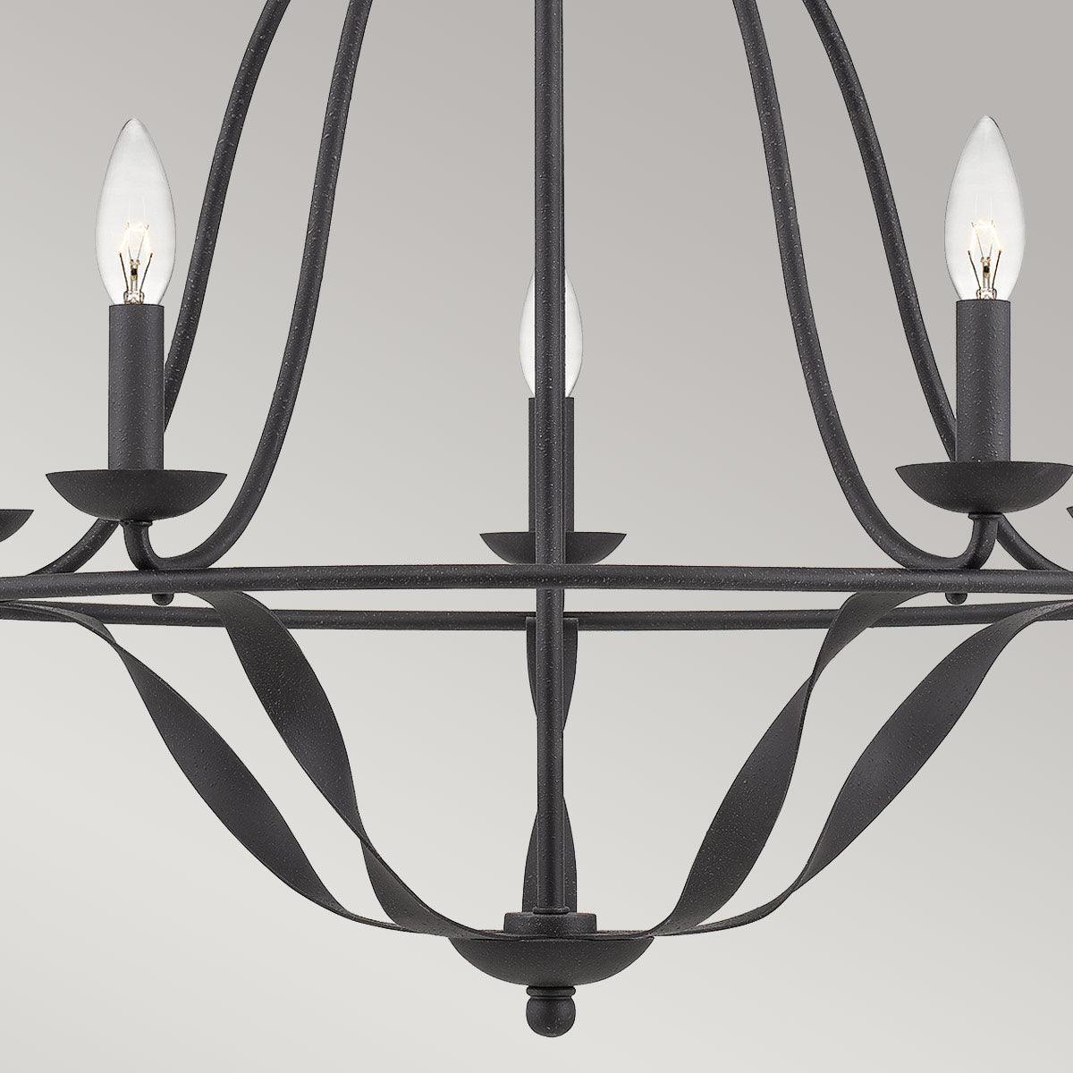 Elstead Lighting Quoizel Bradbury 5 Light Grey Chandelier