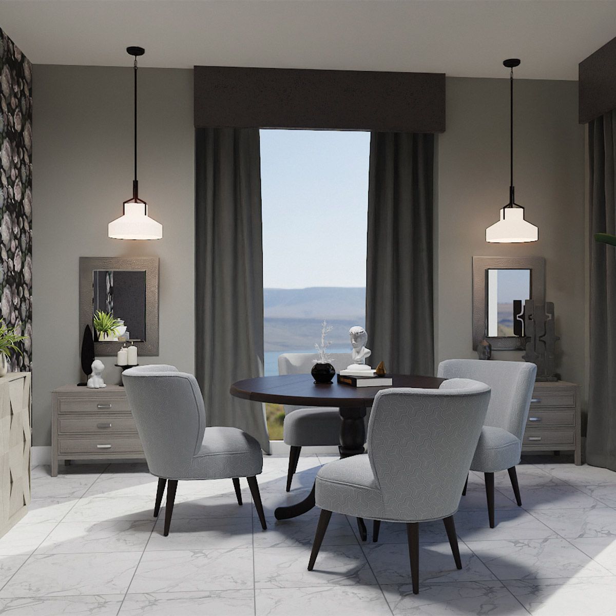 Quoizel Brecken Old Bronze and Cased Opal Glass Shade Ceiling Pendant Light