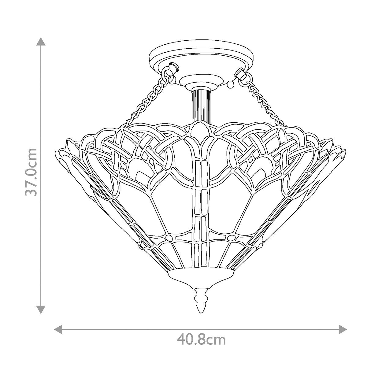Quoizel Cambridge Semi Flush Tiffany Ceiling Light