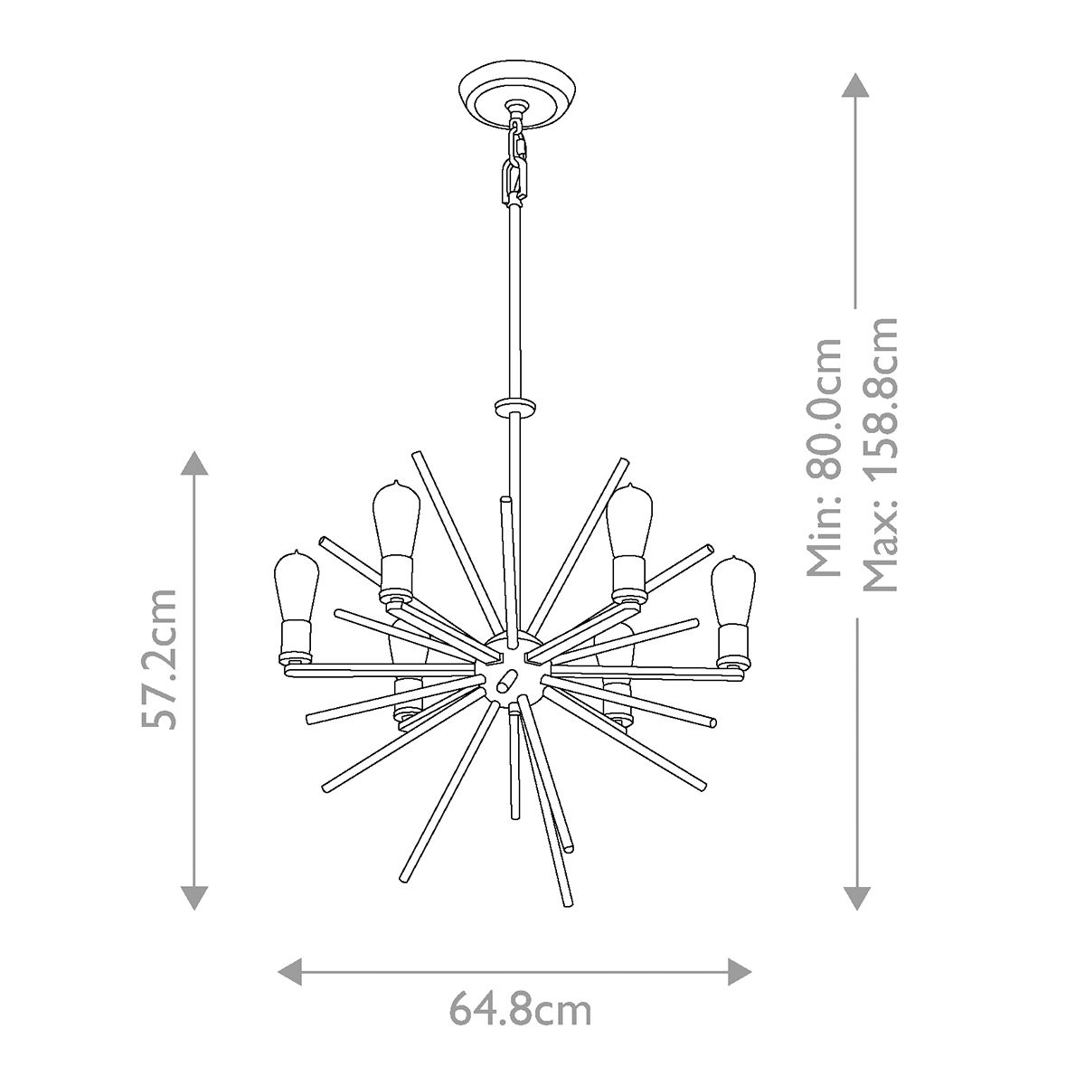 Quoizel Uptown Carnegie 6 Light Chandelier - Imperial Silver