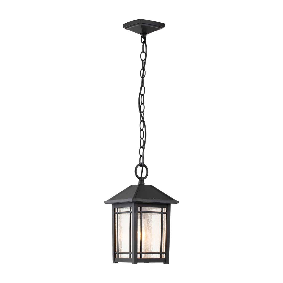 Cedar Point Black Outdoor Chain Lantern By Quoizel Lighting QZ-CEDAR-POINT8-M-BK