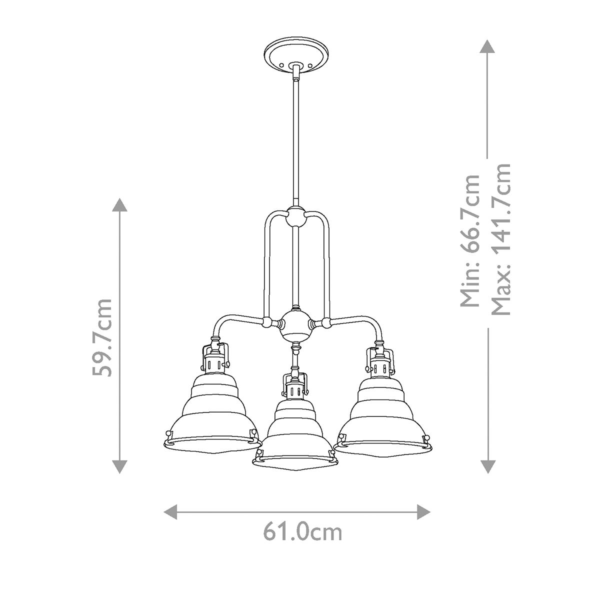 Quoizel Eastvale 3 Light Chandelier - Palladian Bronze