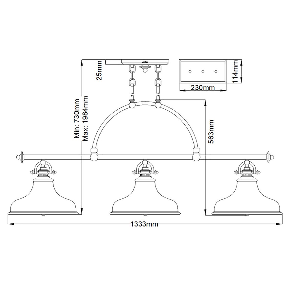 Quoizel Emery Bronze Island Ceiling Light
