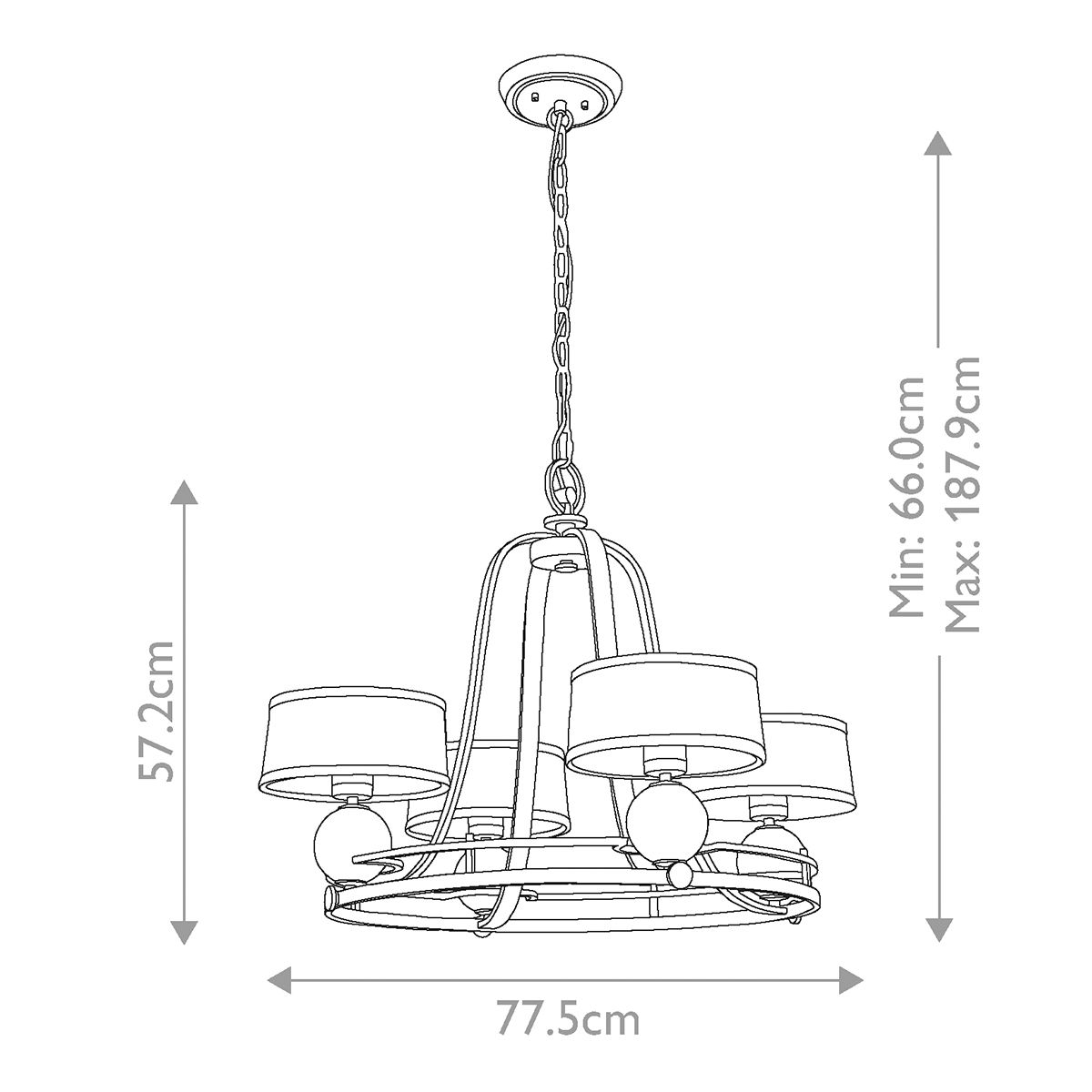 Quoizel Gotham 4 Light Silver Chandelier