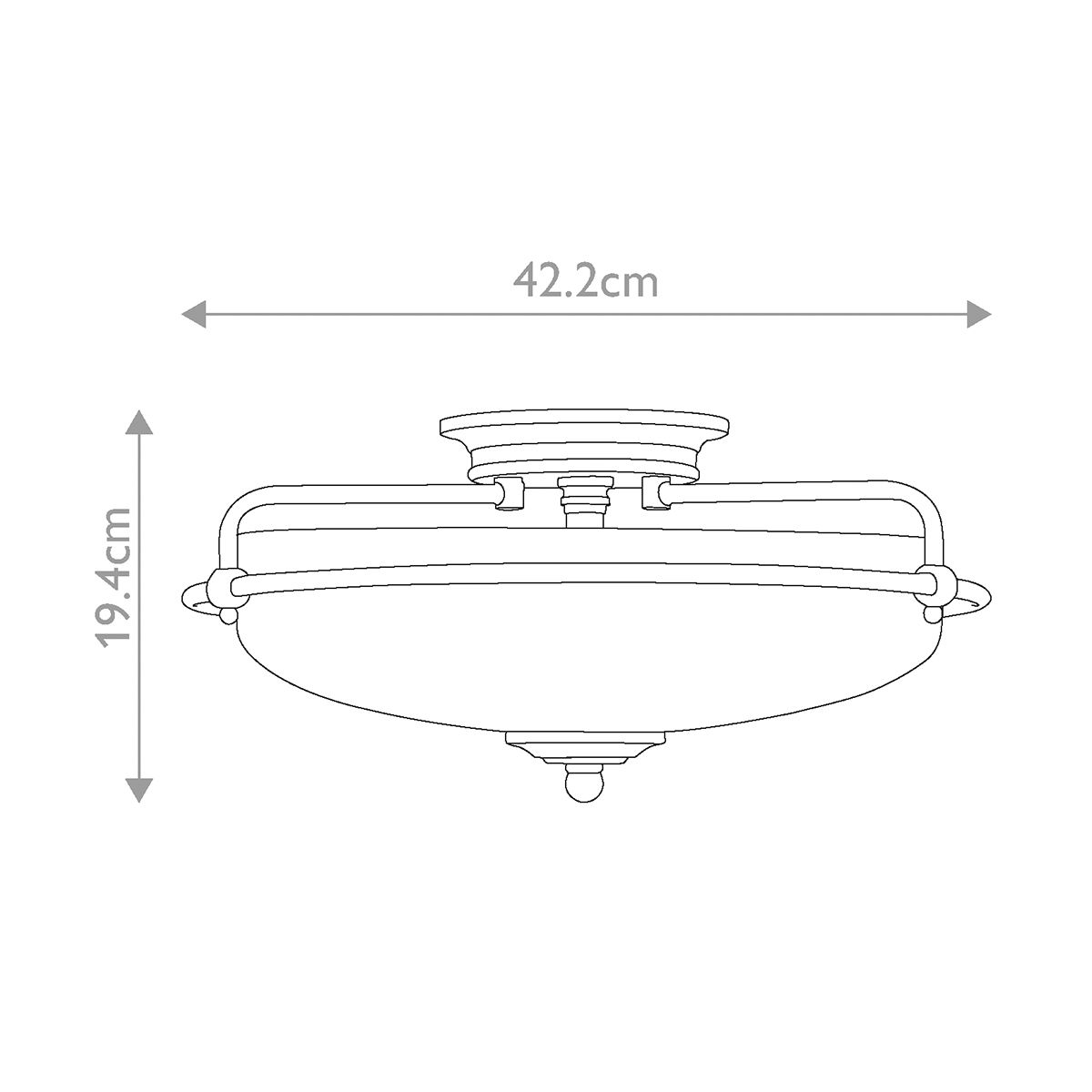 Quoizel Griffin 3 Light Glass Bronze/Brass Flush Mount — close-up detail