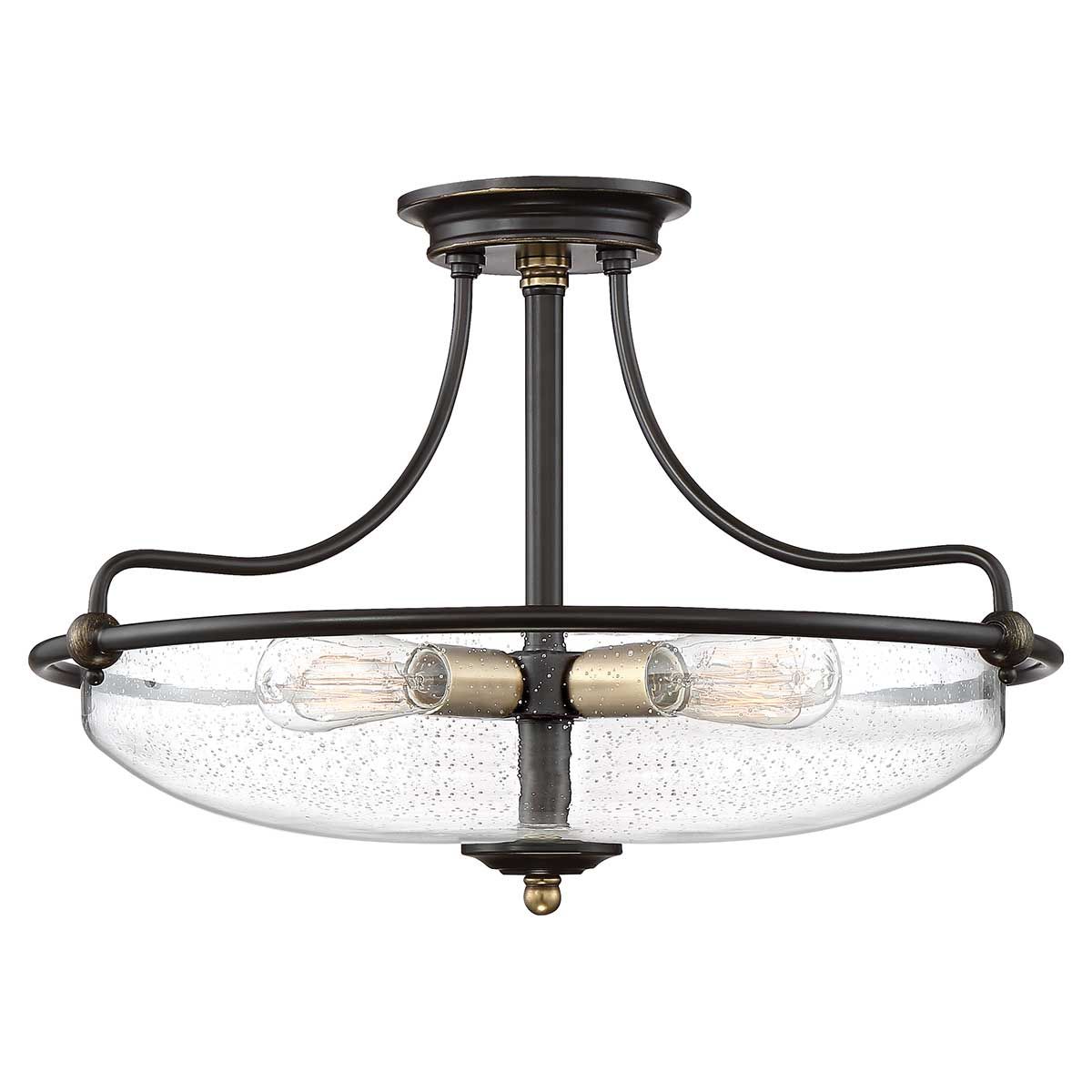 Griffin 4 Light Bronze Semi-Flush Ceiling Light