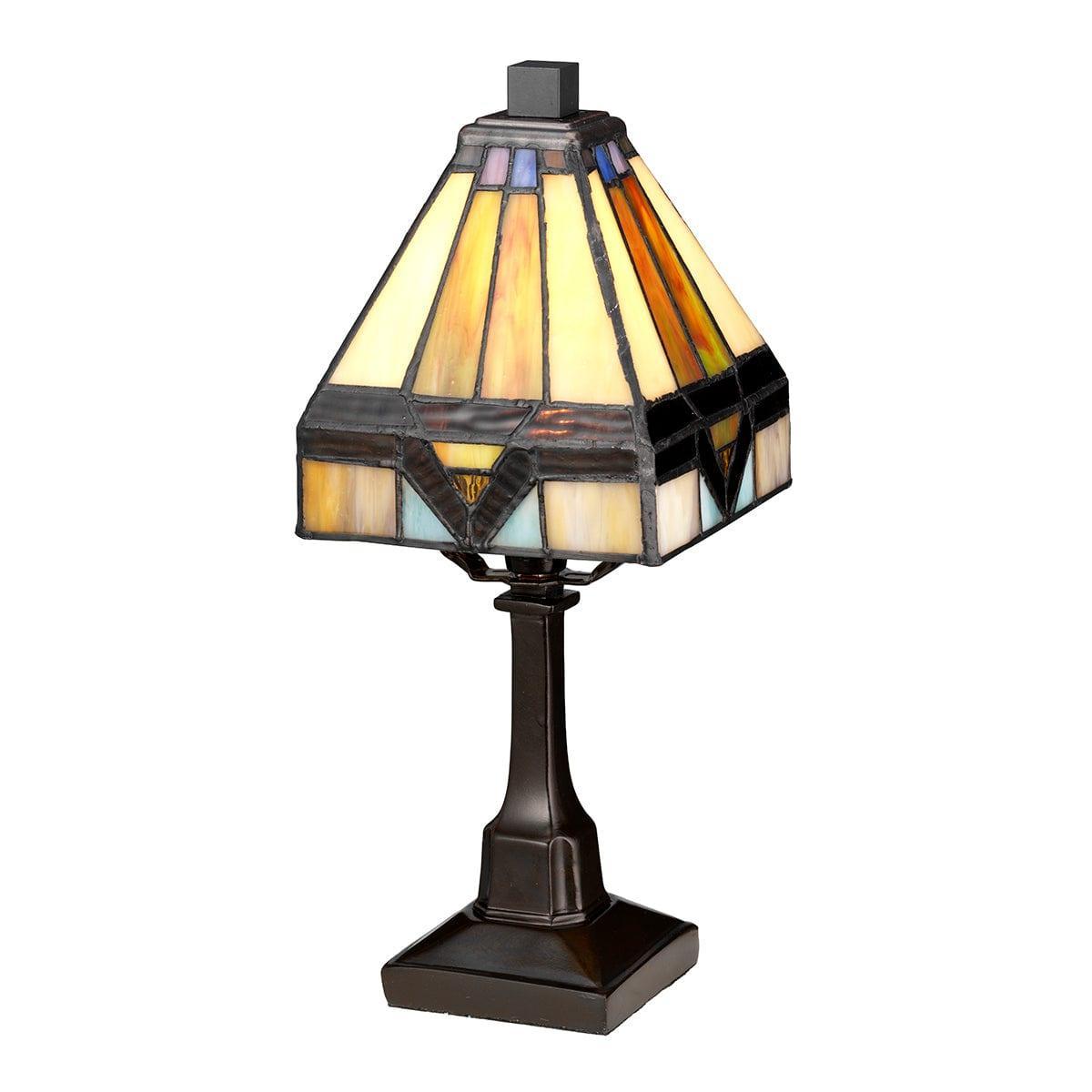 Quoizel Holmes Tiffany 1 Light Mini Bedside Table Lamp-warehouse-clearance-270826