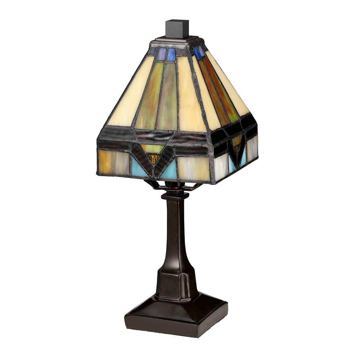 Quoizel Holmes Tiffany 1 Light Mini Bedside Table Lamp-warehouse-clearance-270826