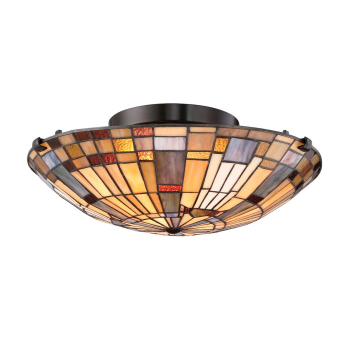 Quoizel Inglenook Small Tiffany Flush Ceiling Light