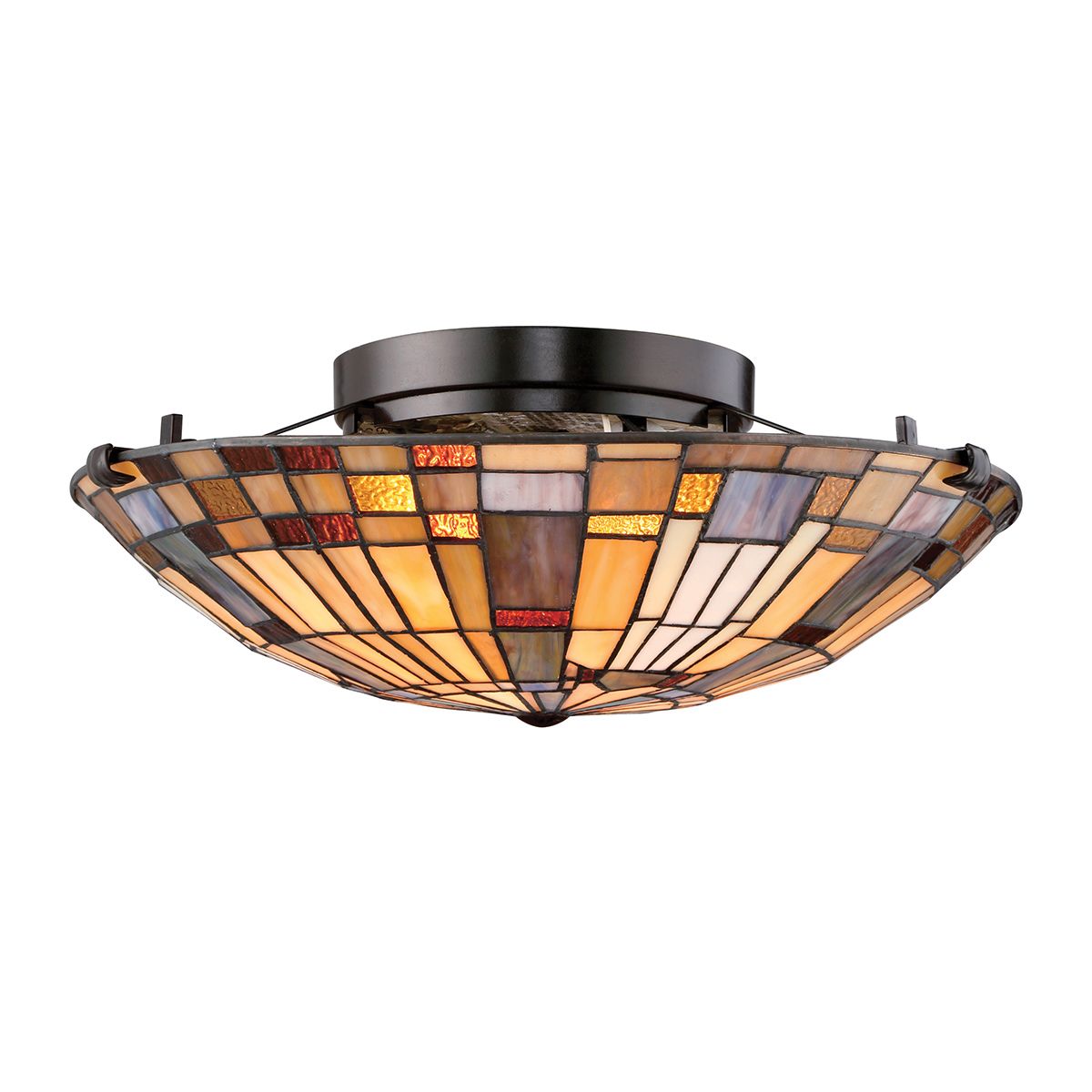 Quoizel Inglenook Small Tiffany Flush Ceiling Light