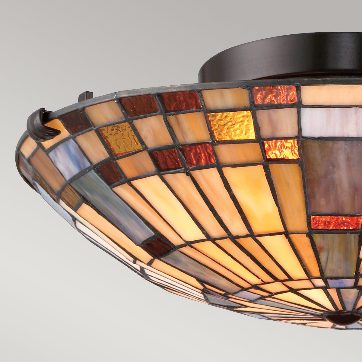Quoizel Inglenook Small Tiffany Flush Ceiling Light