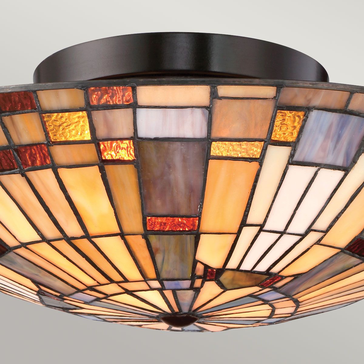 Quoizel Inglenook Small Tiffany Flush Ceiling Light