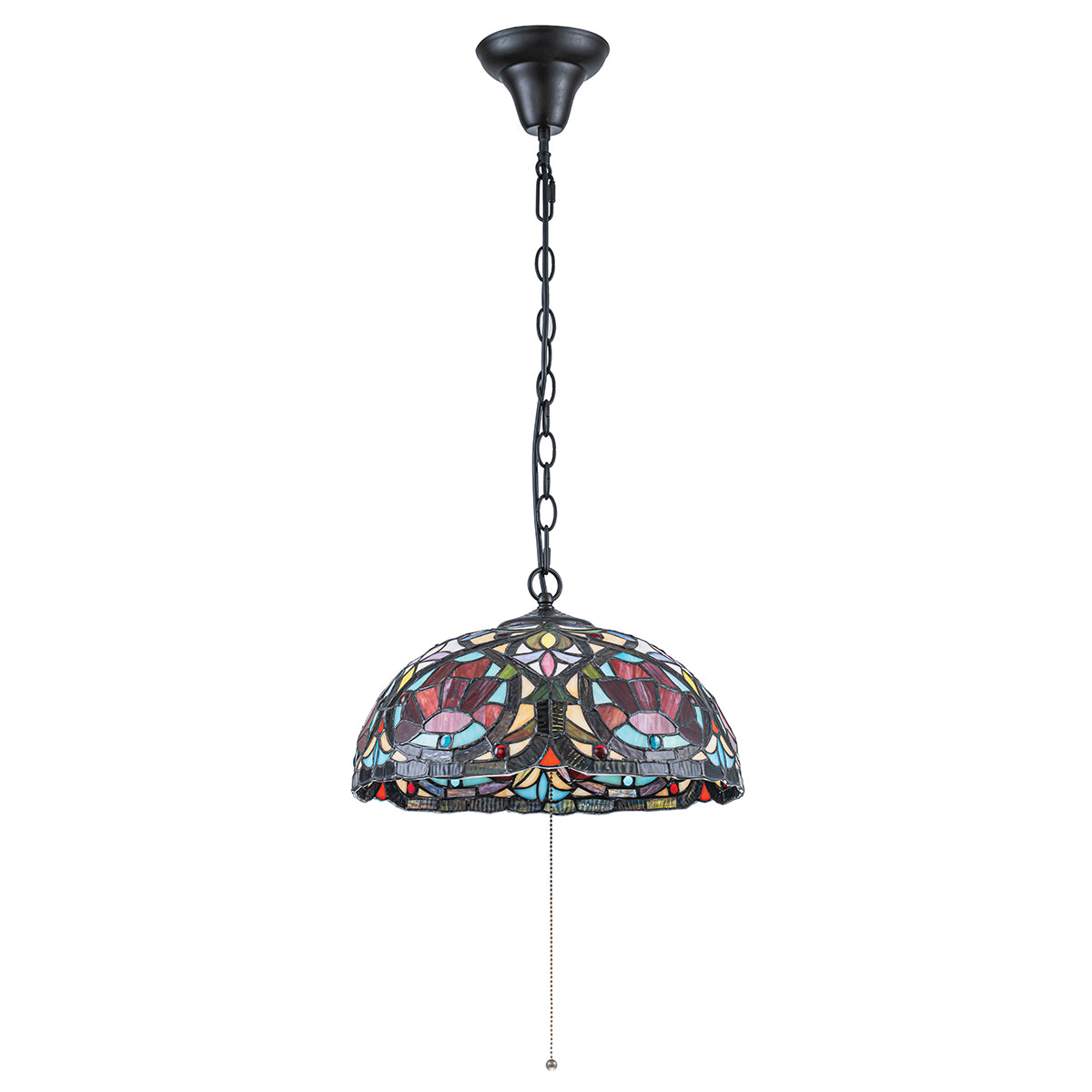 Quoizel Larissa Tiffany Ceiling Pendant Light — side profile