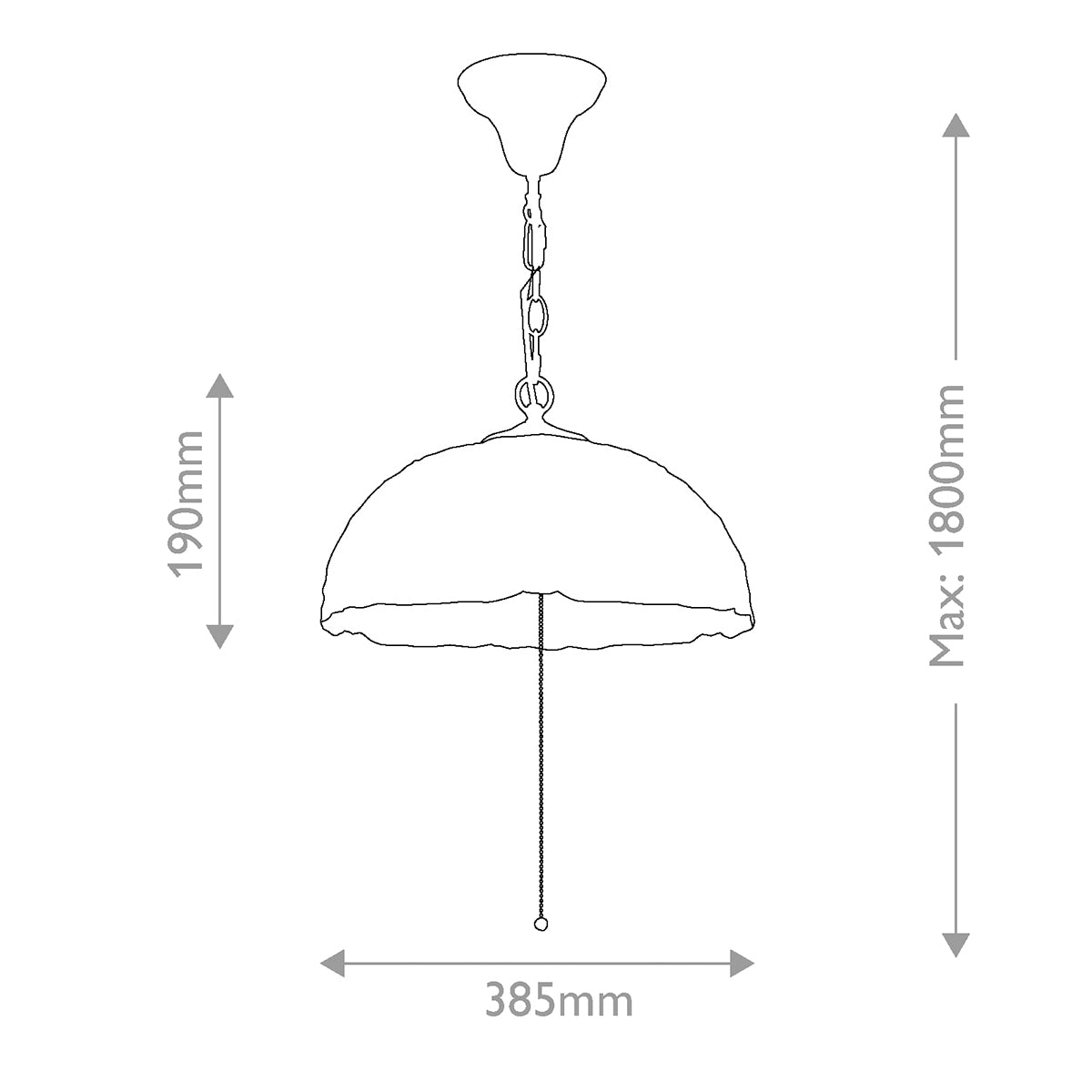 Quoizel Larissa Tiffany Ceiling Pendant Light — rear view