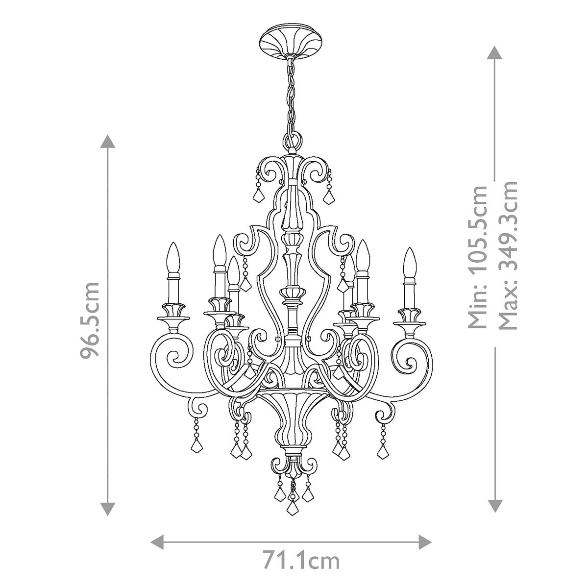 Quoizel Marquette 6 Light Bronze & Gold Chandelier