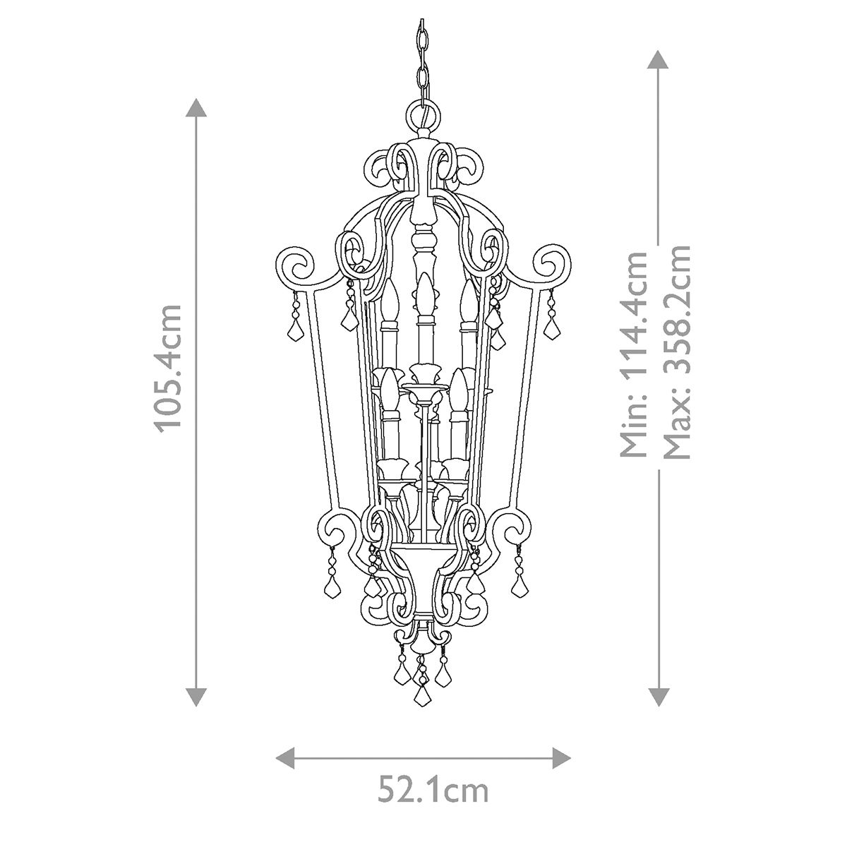 Quoizel Marquette 6 Light Gold Heirloom Chandelier