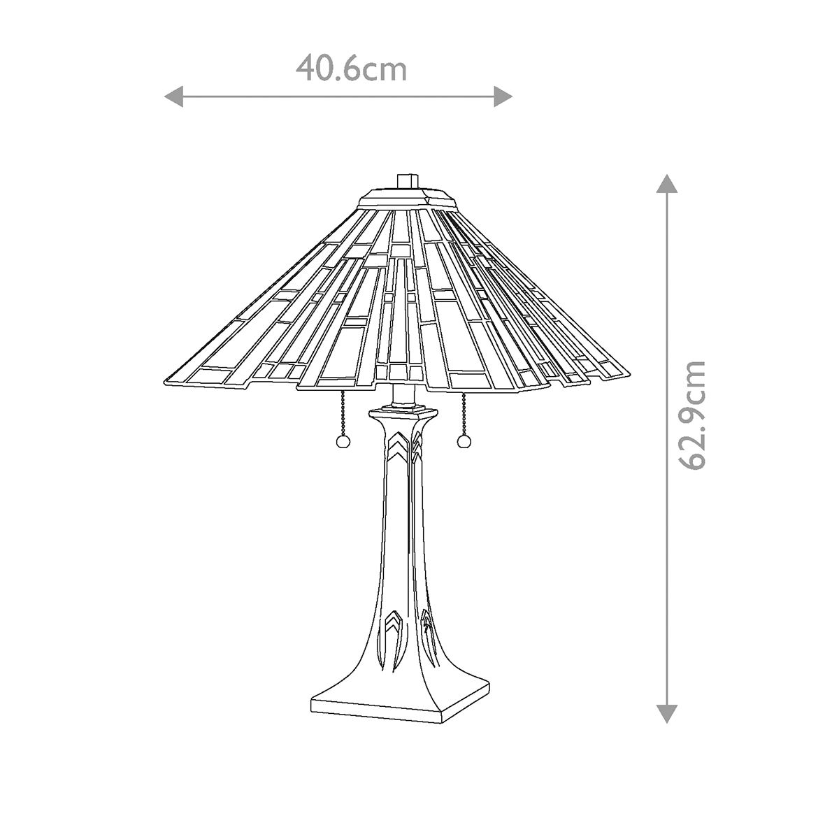 Tiffany Quoizel Maybeck 2 Light Bronze Table Lamp