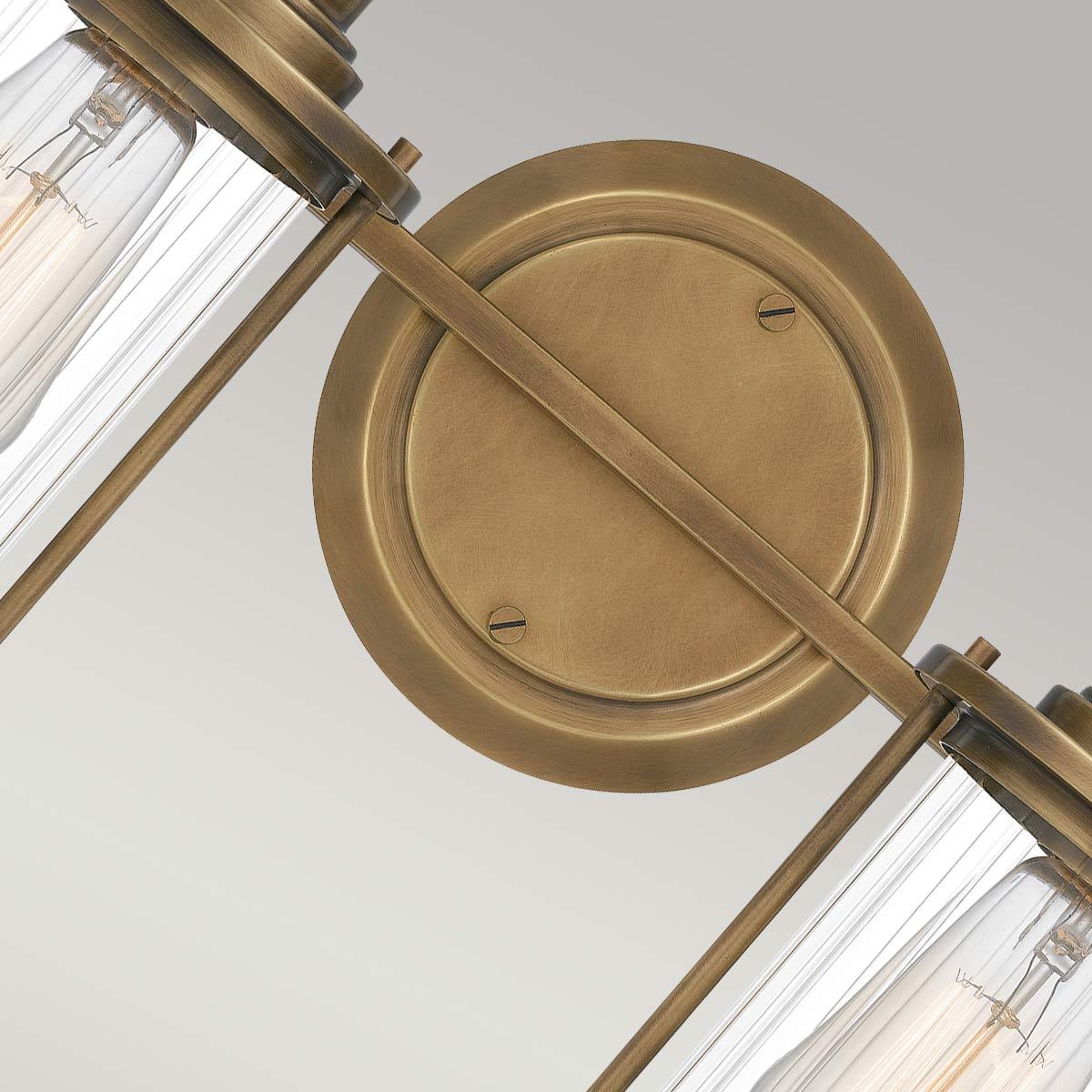 Quoizel Riggs 2 Light Brass Bathroom Wall Light