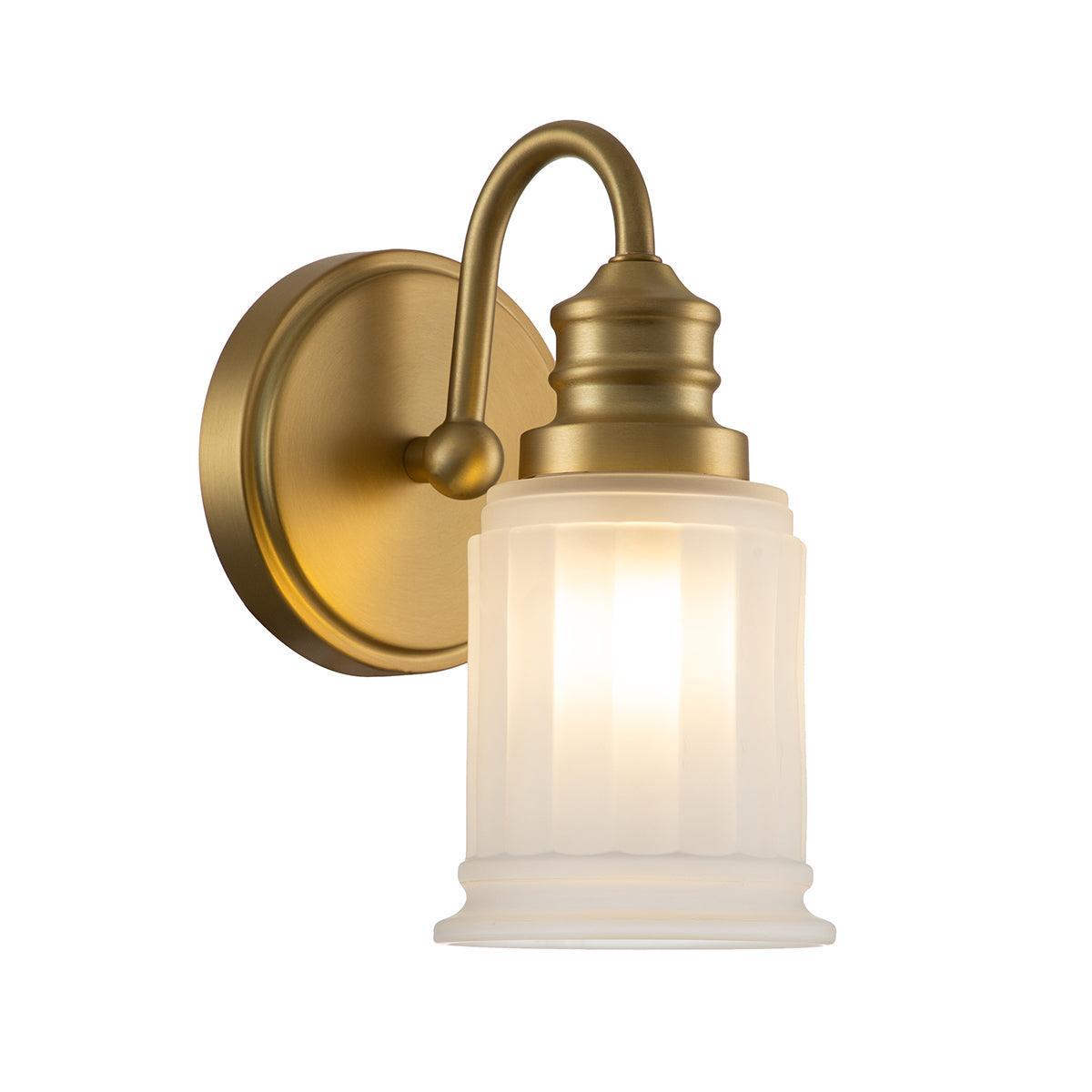 Quoizel Swell 1 Light Brass Bathroom Wall Light-wh-20-091026