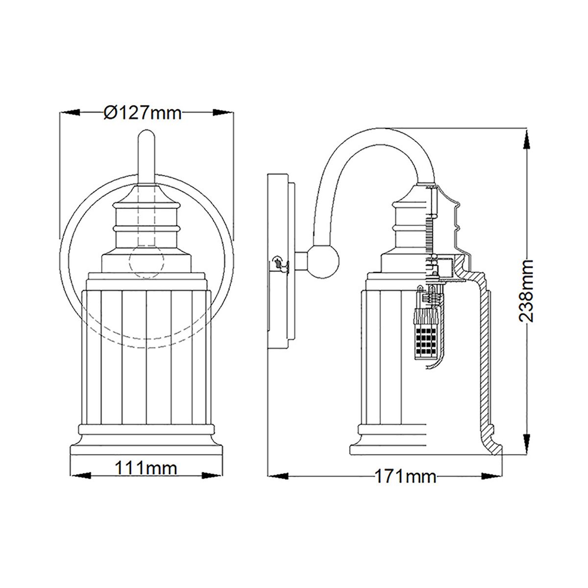 Quoizel Swell 1 Light Chrome Bathroom Wall Light