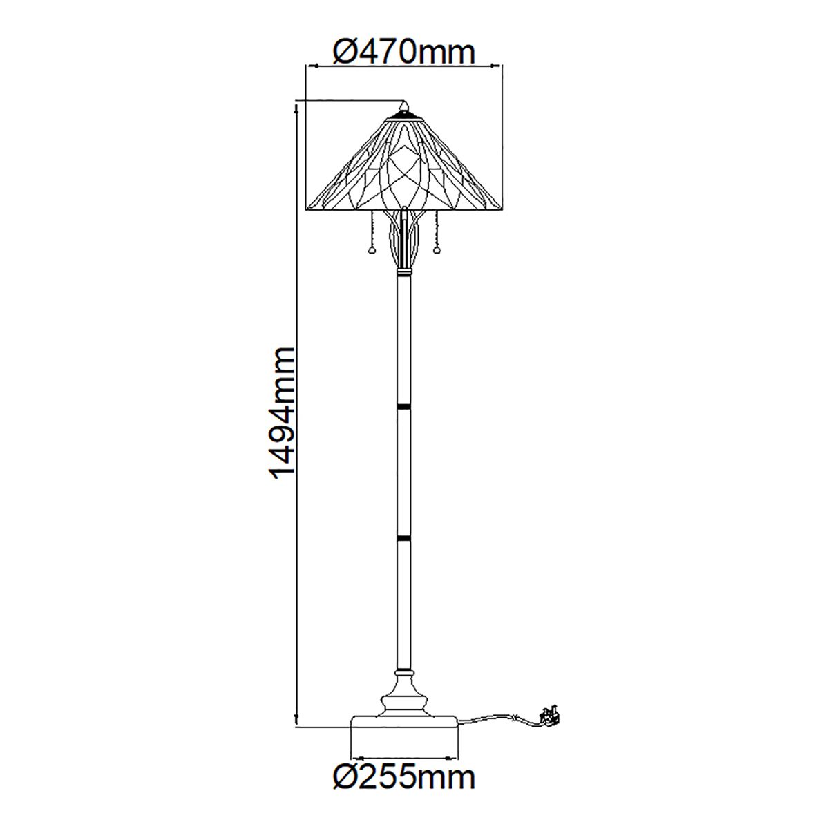 Quoizel Victory 2 Light Tiffany Floor Lamp