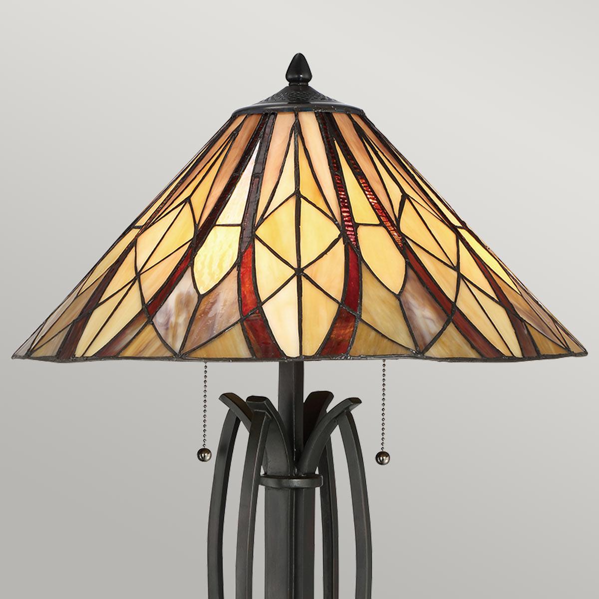 Quoizel Victory Tiffany Table Lamp With Vintage Bronze Base