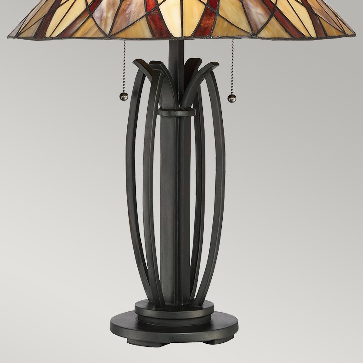 Quoizel Victory Tiffany Table Lamp With Vintage Bronze Base
