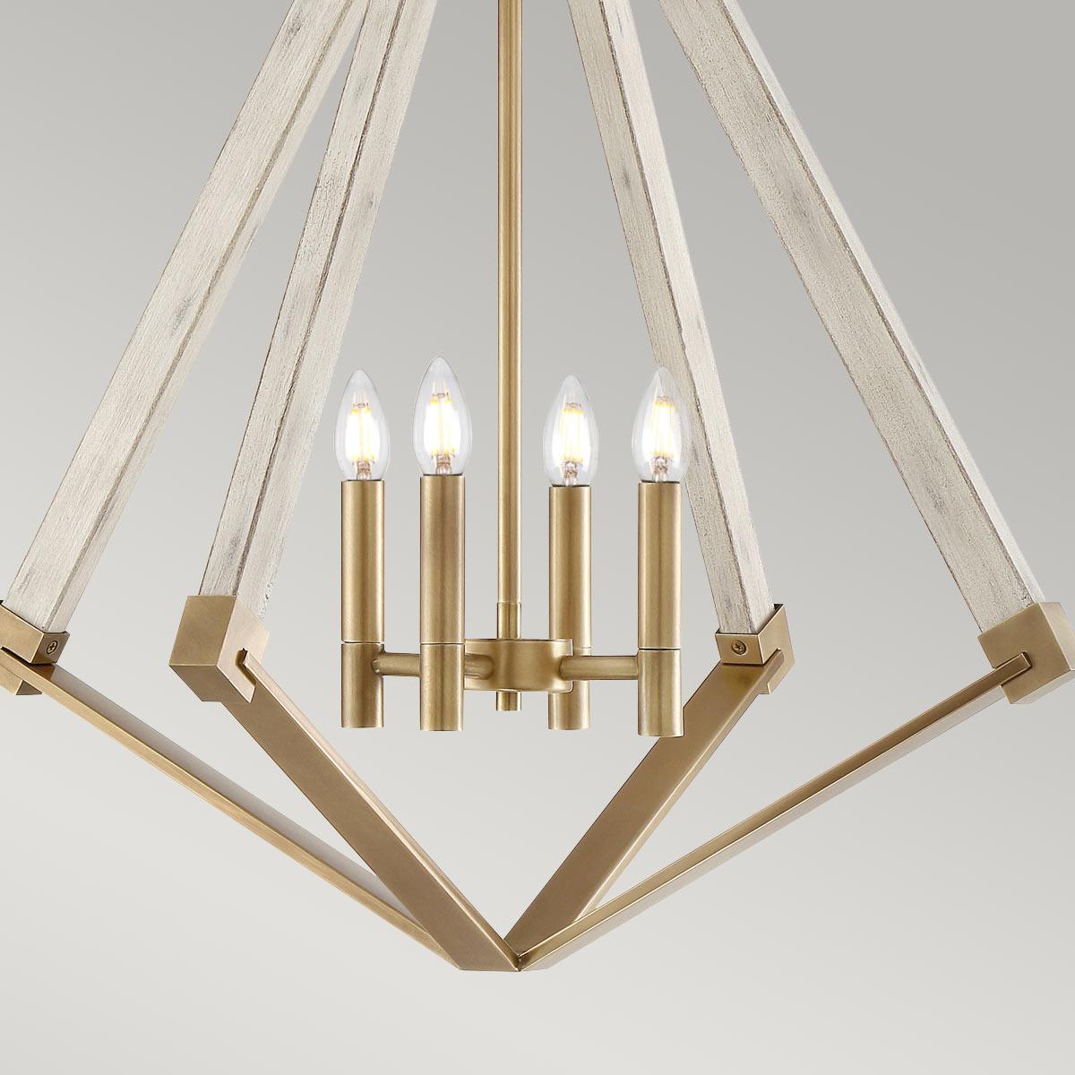 Quoizel View Point 4 Light Chandelier - Weathered Brass