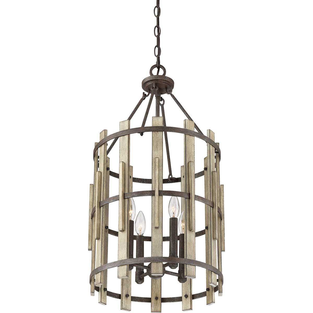 Quoizel Wood Hollow 4 Light Black Chandelier