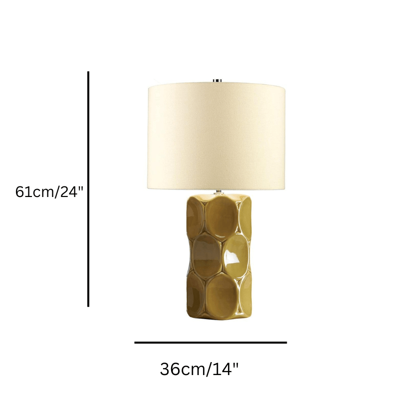 Retro Green Ceramic Table Lamp size guide