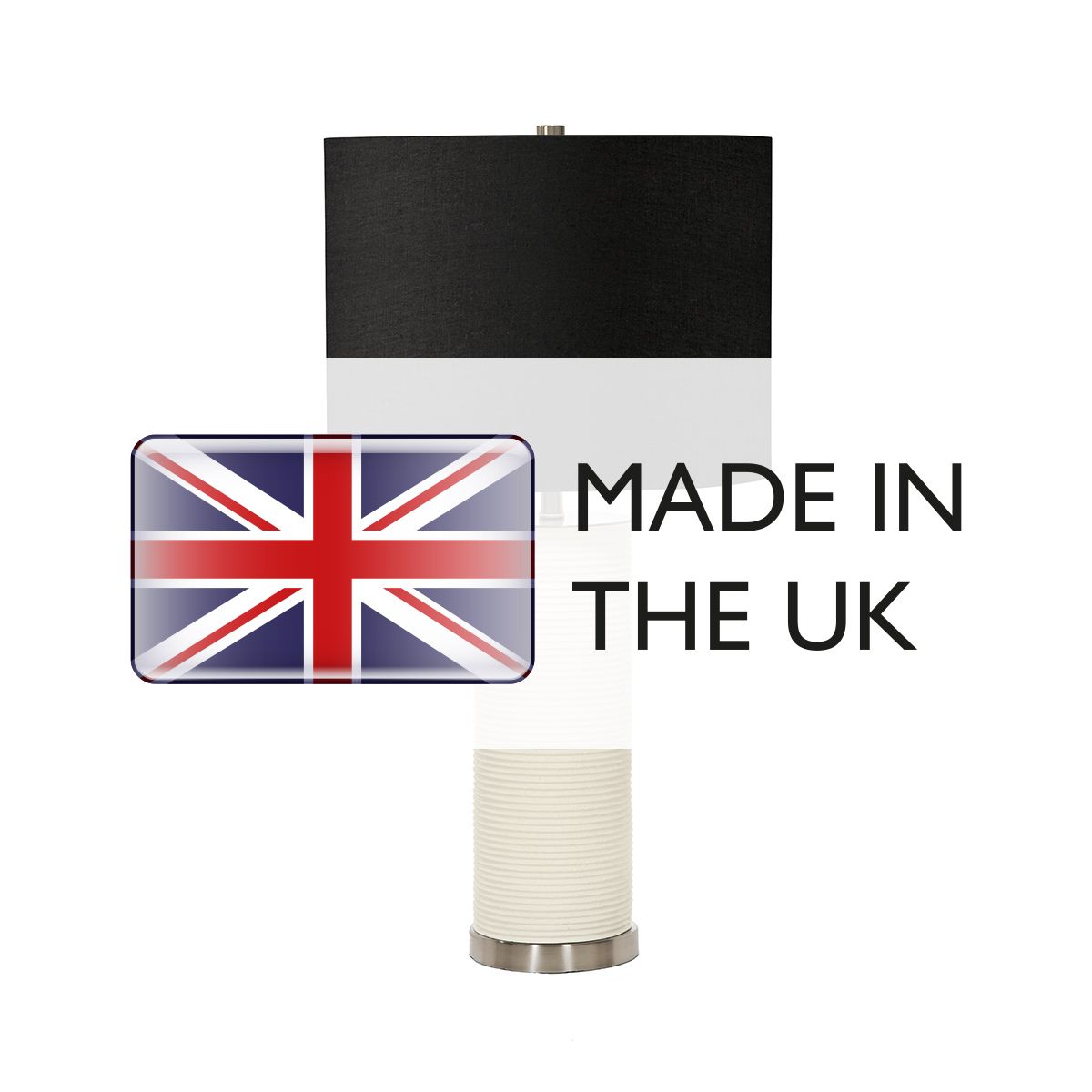 Ripple White Table Lamp with Black Shade