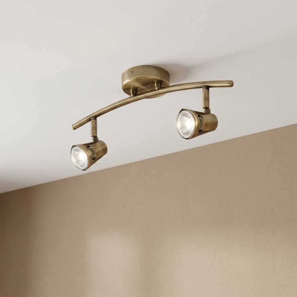 Romore Antique Brass Finish Twin Kitchen Ceiling Spotlight