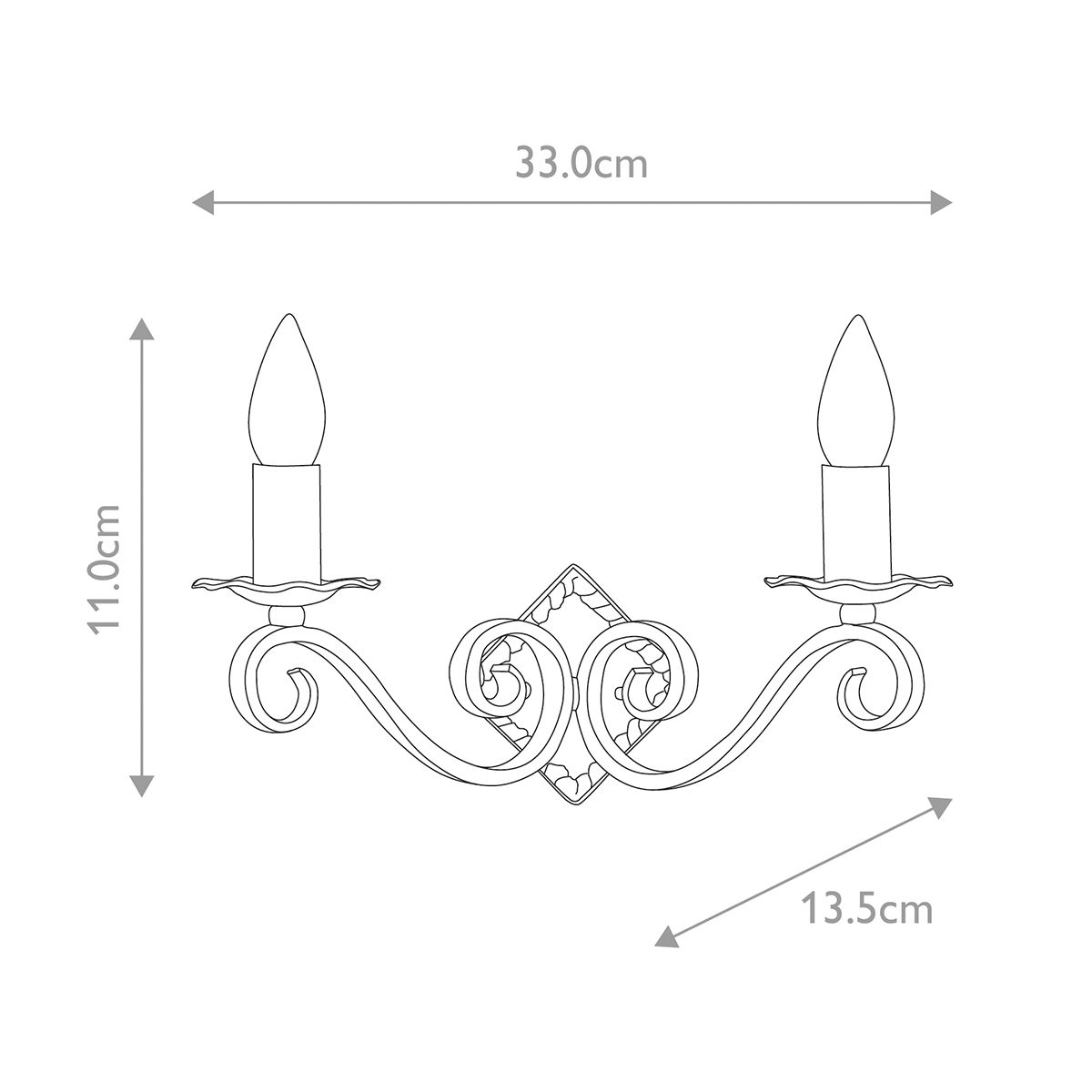 Elstead Rectory 2 Light Wall Light RY2A BLACK