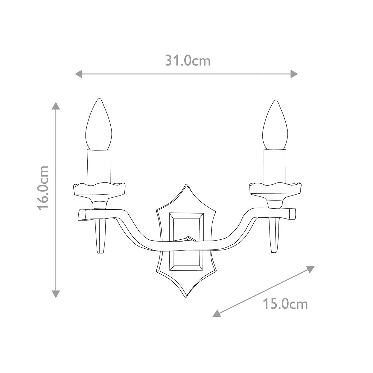 Elstead Rectory 2 Light Wall Light RY2B BLACK