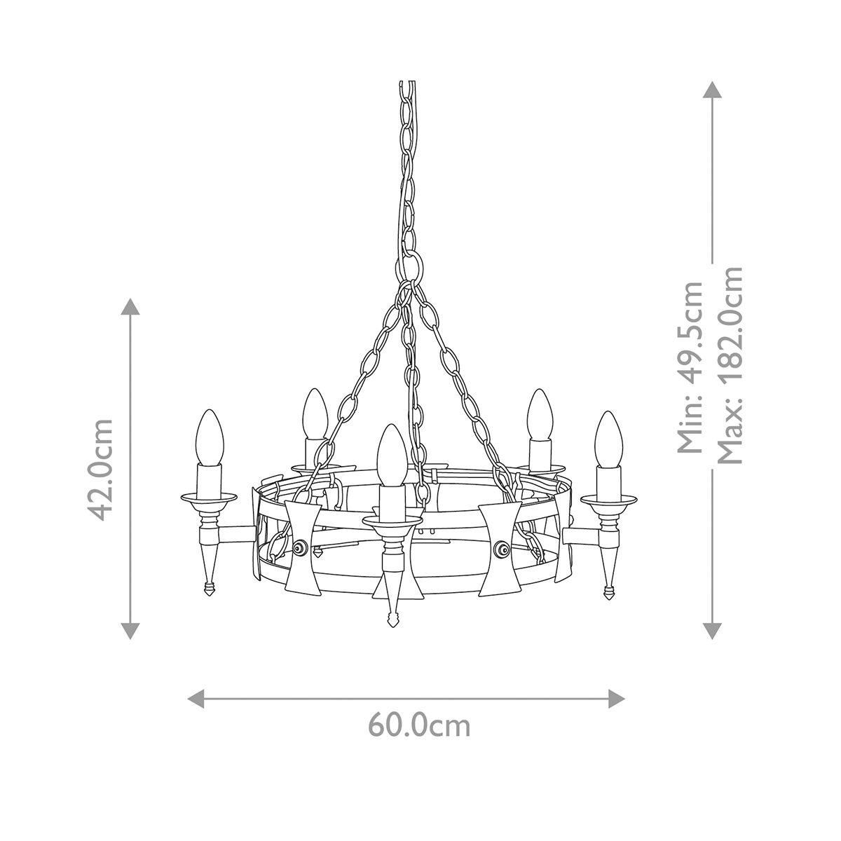 Elstead Lighting Saxon 5 Light Black Chandelier