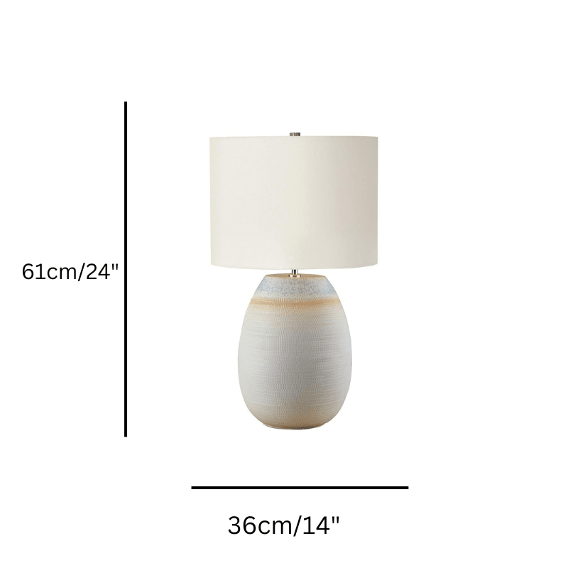 Seychelles Blue Ceramic Table Lamp isze guide