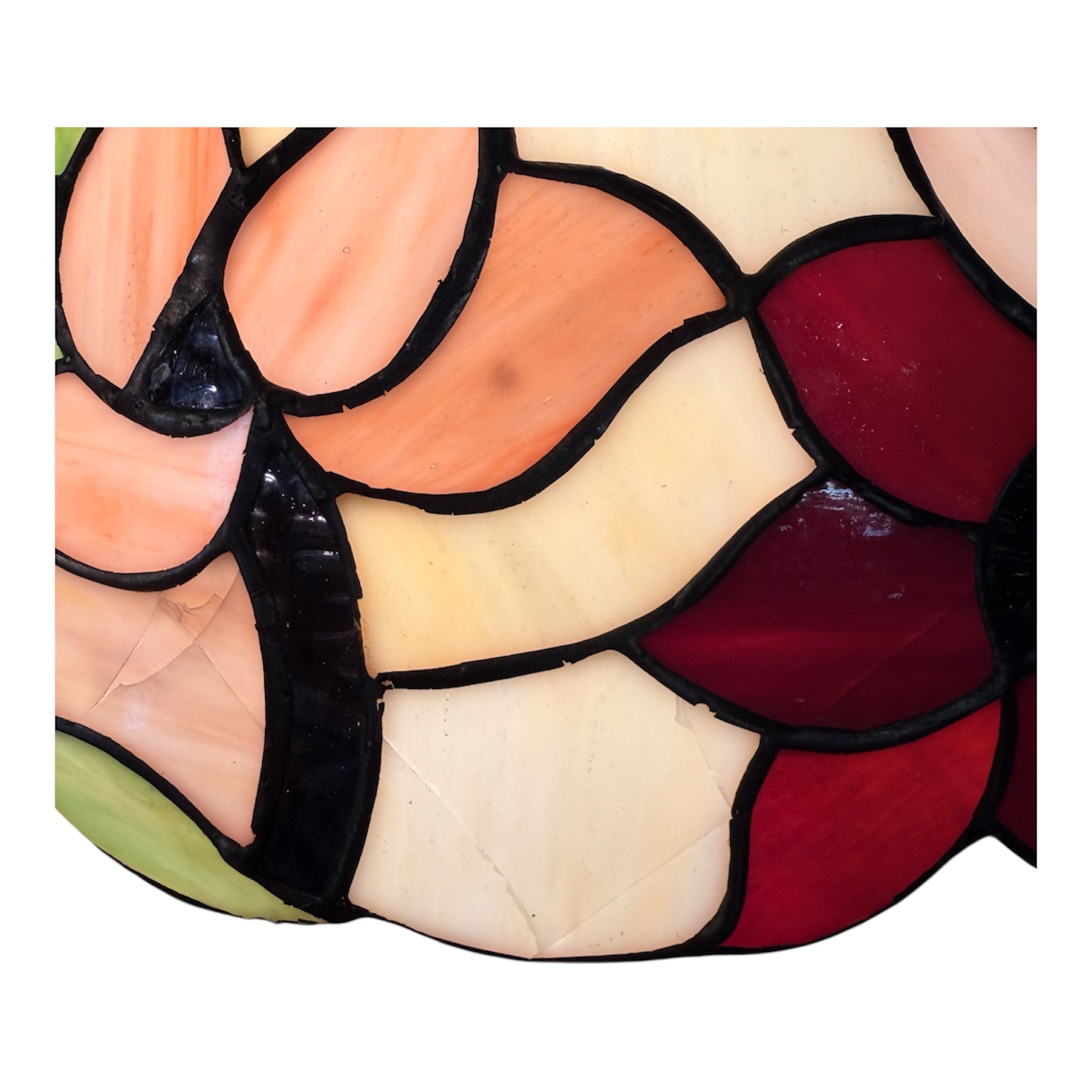 Border Medium Tiffany Ceiling Light - Single Bulb Fitting-cracked-110326