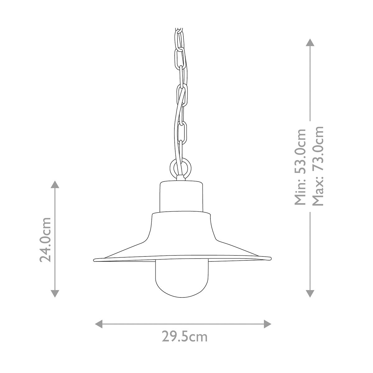 Elstead Sheldon Antique Nickel Outdoor Pendant Light