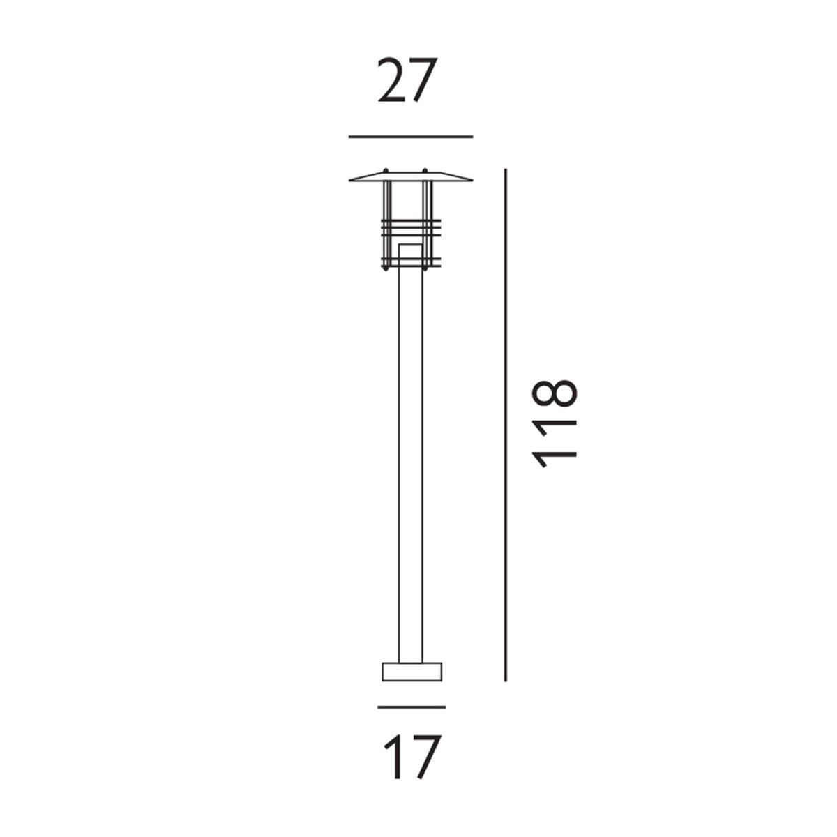Elstead Stockholm Galvanised Steel Outdoor Bollard Light