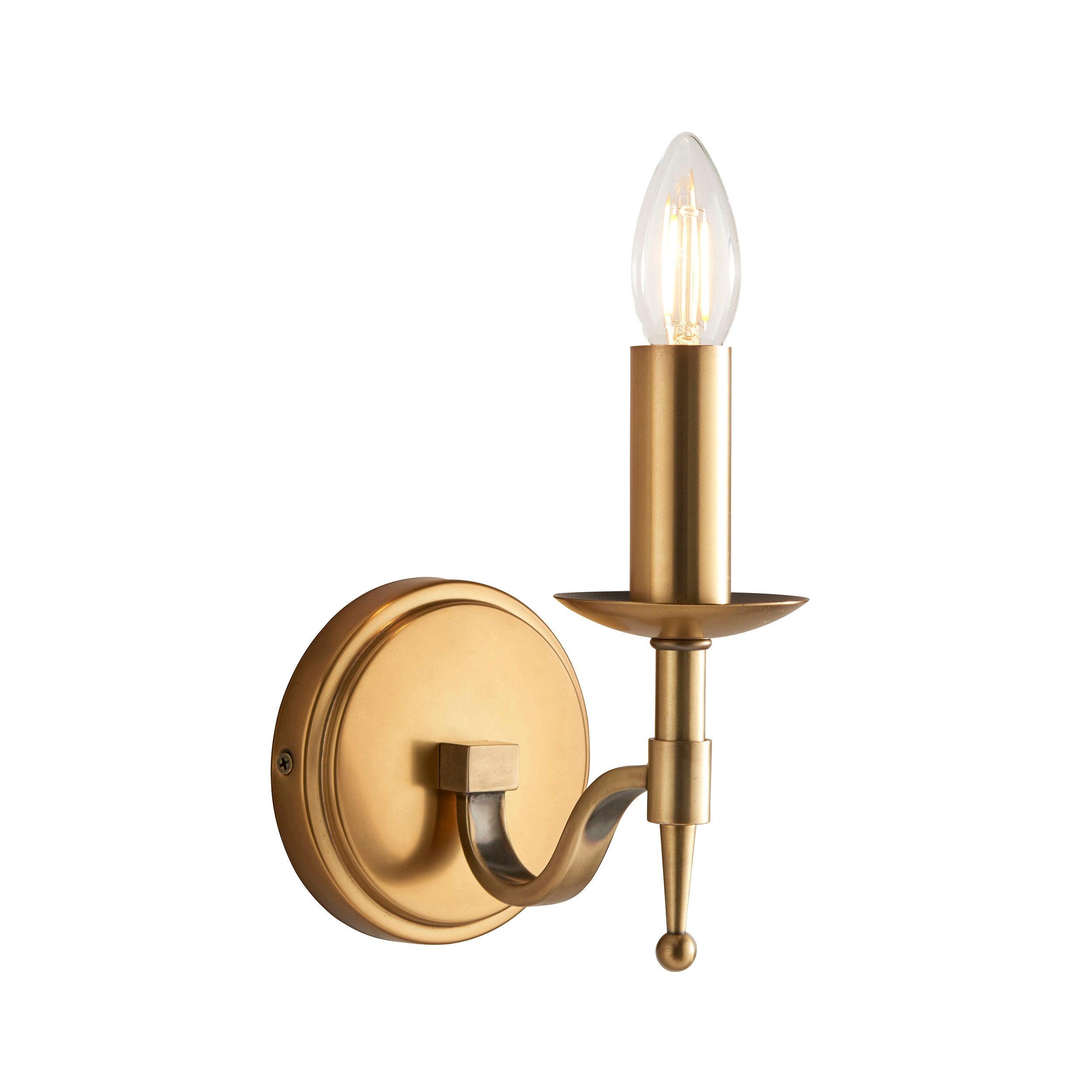 Interiors 1900 Stanford Antique Brass Single Wall Light-OPEN-BOX-BSL-270826