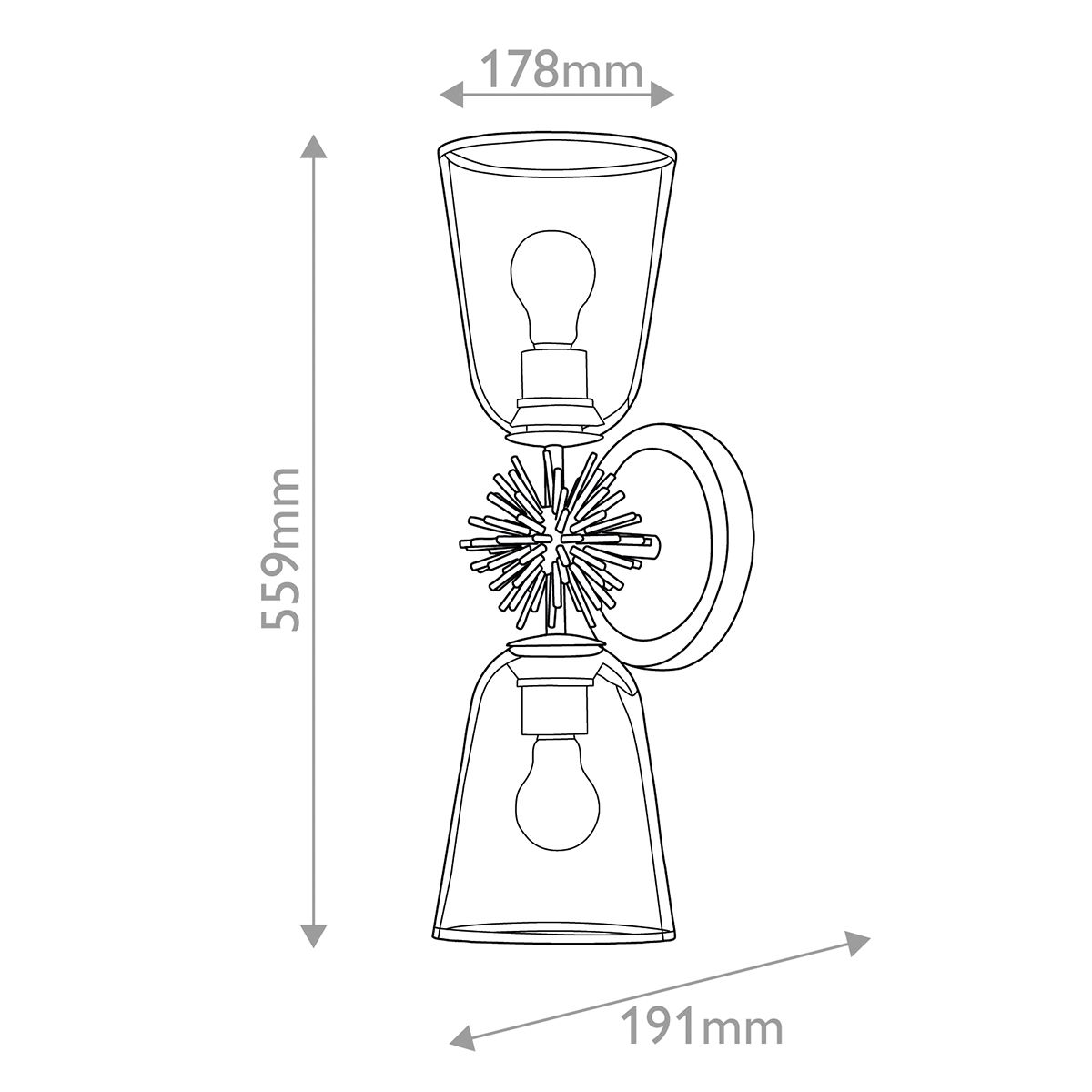 Elstead Staring Gold Double Wall Light