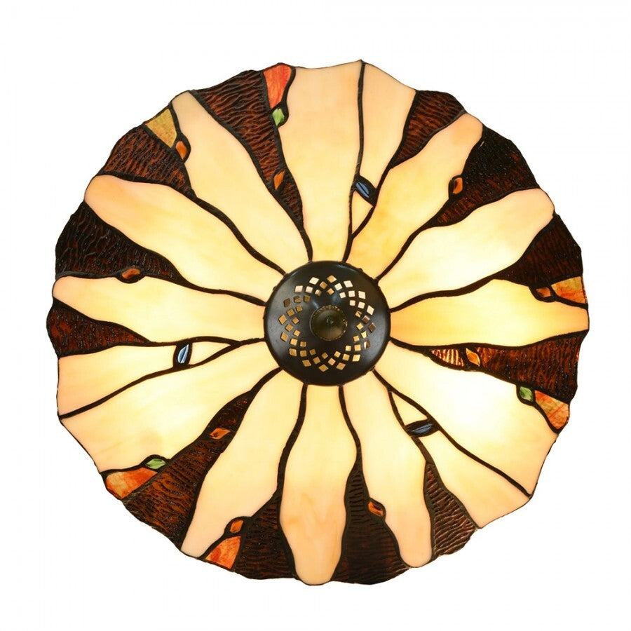 Glengorm Beige and Amber Tiffany Table Lamp - Tiffany Lighting Direct