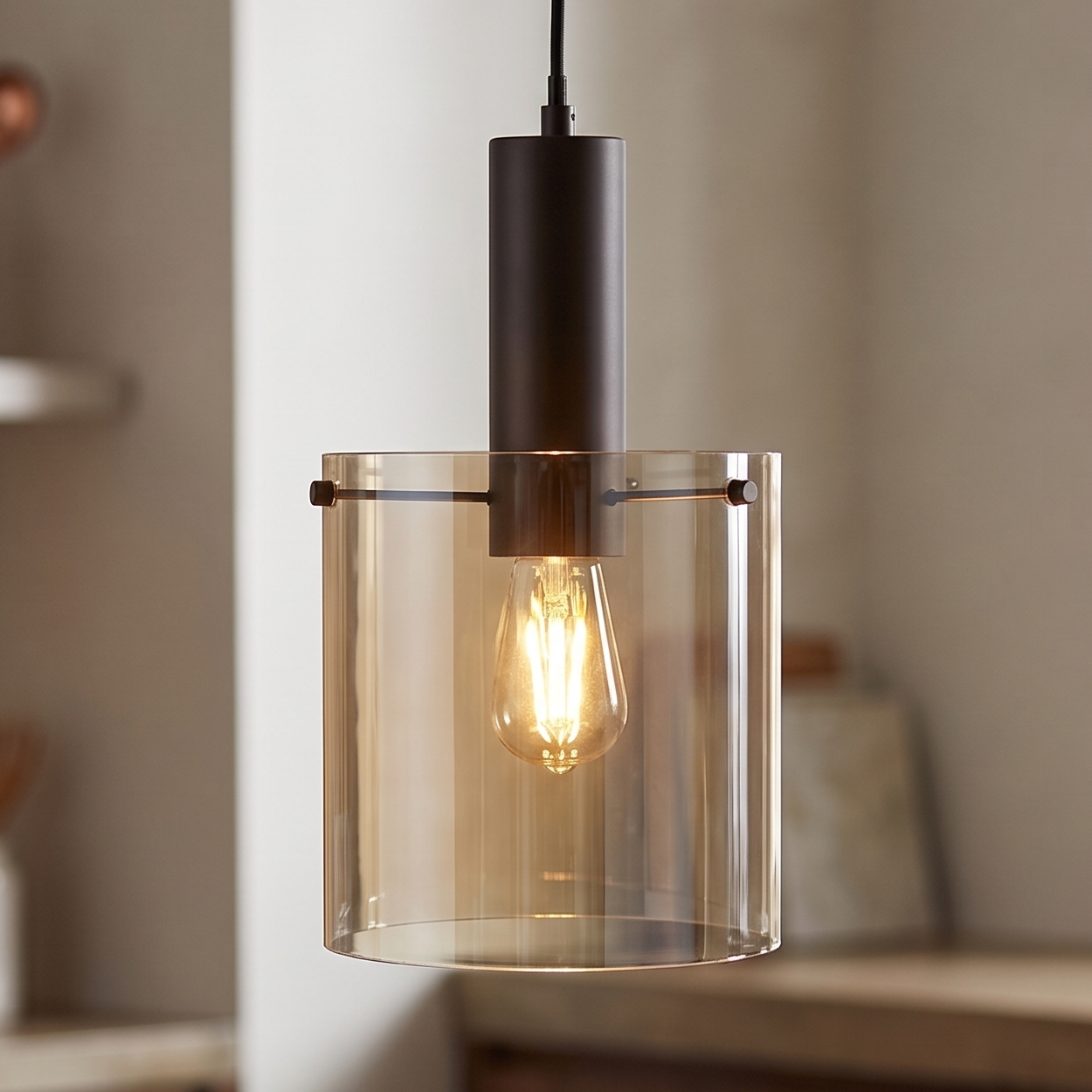 Sweden Amber Glass Kitchen Ceiling Light