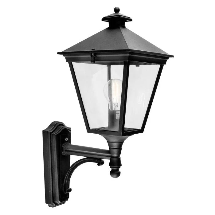 Elstead Turin Black Outdoor Uplighter Wall Light