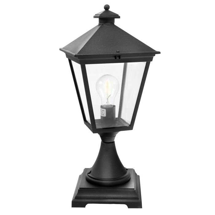 Elstead Turin Black Outdoor Pedestal Lantern-warehouse-180926
