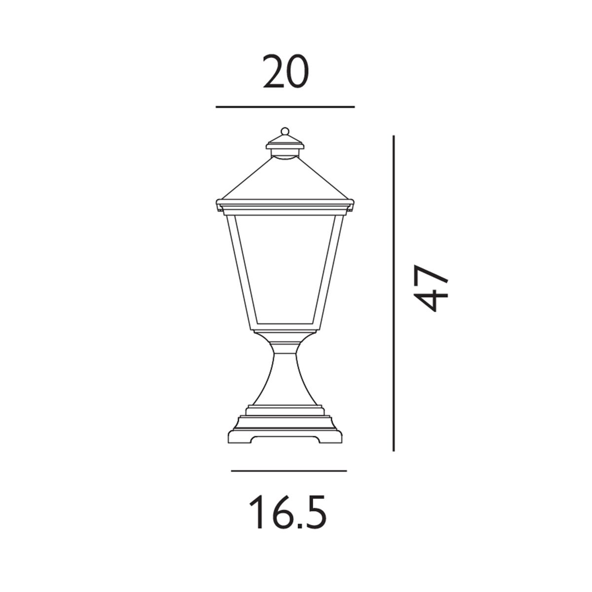Elstead Turin Black Outdoor Pedestal Lantern-warehouse-180926