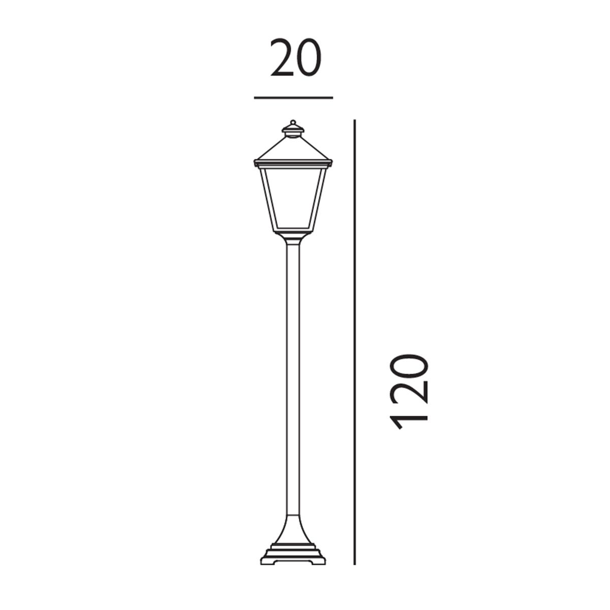 Elstead Turin Black Outdoor Bollard Light